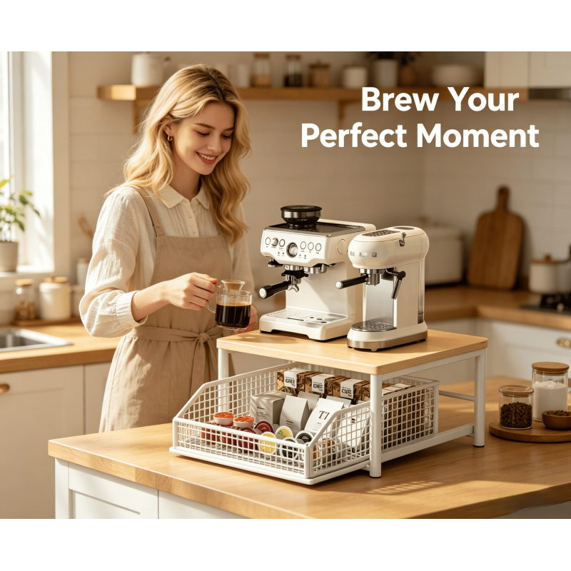 Coffee Equipment Rack - Microwave Coffee Maker Shelf Organizer –
